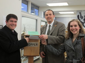 Dropping the Student Advisory bill with student lobbyists Tristan Hanon of WSU, and Angie Weiss of UW