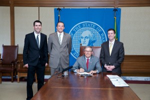 bill signing, rep. marcus riccelli, rep. steve bergquist