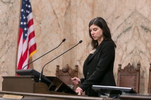 Rep. Farrell at the Rostrum