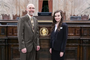 Representative Springer with Page Maddie Nance Suhyoon Cho