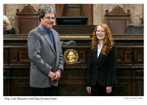 Rep. Luis Moscoso with Page Kyrsten Frost. Kathy Strauss