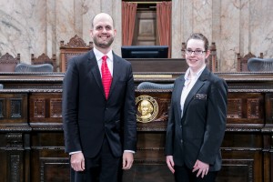 Representative Hansen with Page Abby Brandt Suhyoon Cho