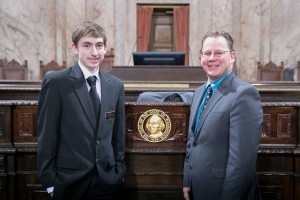 Representative Reykdal with Page Zachary Wanager Suhyoon Cho