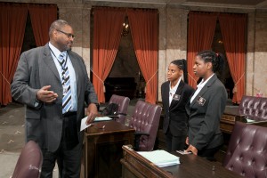 Representative Pettigrew with Pages Miracle Adams and Linda Pettigrew Kathy Strauss