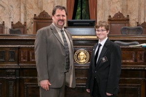 Representative Blake with Page Luke Boyd Steven M. Herppich