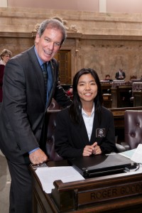 Representative Goodman with Page Grace Ren Kathy Strauss