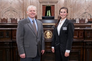Representative Van De Wege with Page Maria Morrison Kathy Strauss