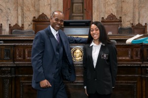 Representative Freeman with Page Ayana Freeman Steven M. Herppich