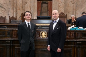 Representative Moeller with Page Nathaniel Nutter Steven M. Herppich