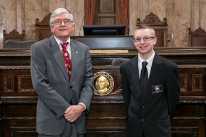 Representative Takko with Page Alexander Wallis Steven M. Herppich