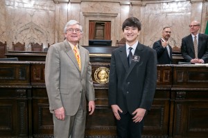 Representative Takko with Page Emir Turarov Kathy Strauss