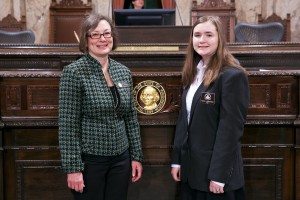 Representative Robinson with Page Abigail Humbarger Aaron Barna
