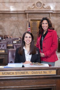 Representative Stonier with Page Kiana Rahni Kathy Strauss