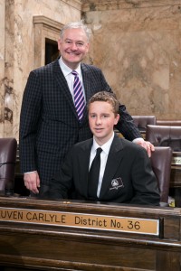 Representative Carlyle with Page Benjamin Guericke Steven M. Herppich
