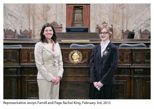 Rep. Farrell with Page Rachel King Legislative Support Services