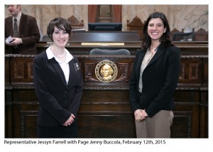 Rep. Farrell with page Jenny Buccola Legislative Support Services