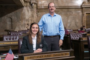 Rep. Christopher Hurst with Page Rachel Guisinger Legislative Support Services