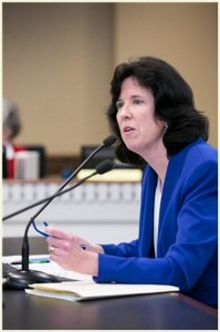  Rep. Christine Kilduff (D-University Place) testifying in the Public Safety Committee in support of legislation to stop the dumping of sex offenders in Pierce County.