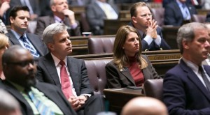  Rep. Tana Senn and Sen. Steve Litzow sitting together