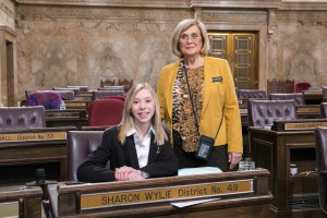 Rep. Sharon Wylie with Page Kastine Cook Legislative Support Services