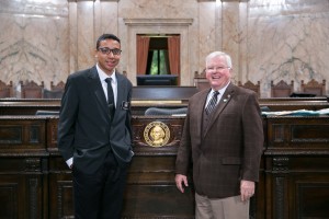Rep. Sam Hunt with Page Michael Britton Legislative Support Services
