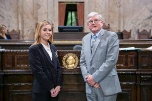 Rep. Takko with page Kaylee Jackson Legislative Support Services