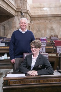 Rep. Van de Wege with Page Allison Campbell Legislative Support Services