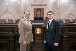 Rep. Peterson with page Grant Cross Legislative Support Services