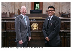 Rep. Hudgins with page Alejandro Montiel Legislative Support Services