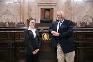 Rep. Dunshee with page Jessica Carman Legislative Support Services