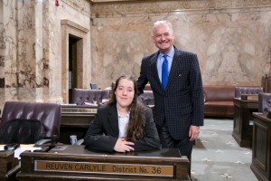 Rep. Carlyle with page Louisa Middlebrook Legislative Support Services