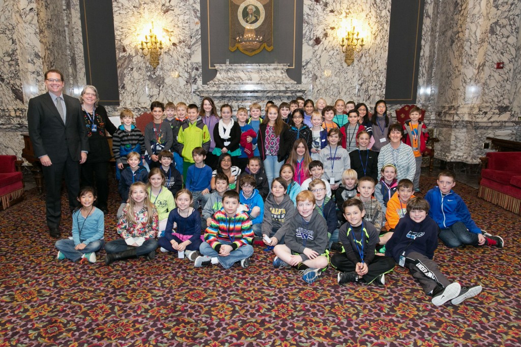 Rep. Strom Peterson with school Group Legislative Support Services