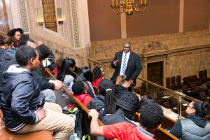 Rep. Pettigrew with students, January 18th, 2016