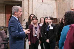 Rep. Roger Goodman with guest from the Washington State Nursing Association from the 45th Legislative District, February 1, 2016.