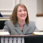 Noel Frame laughing in committee