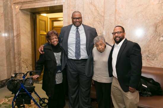 Rep. Pettigrew with descendants of William P. Stewart