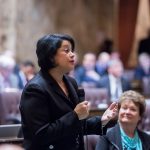 Rep. Lillian Ortiz-Self discussing legislation on the House Floor
