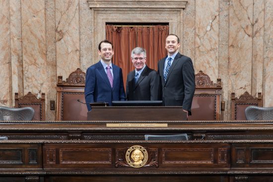 Photo of 3rd LD legislators at the rostrum in the House of Representatives