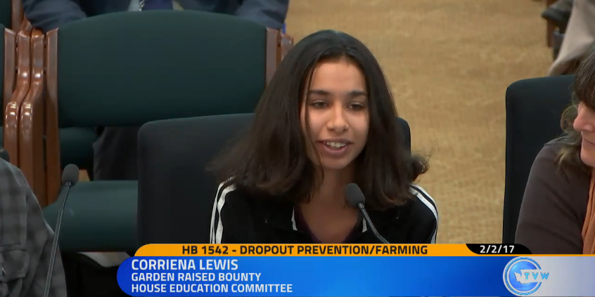 Capital High School student Corriena Lewis in testimony before the House Education Committee