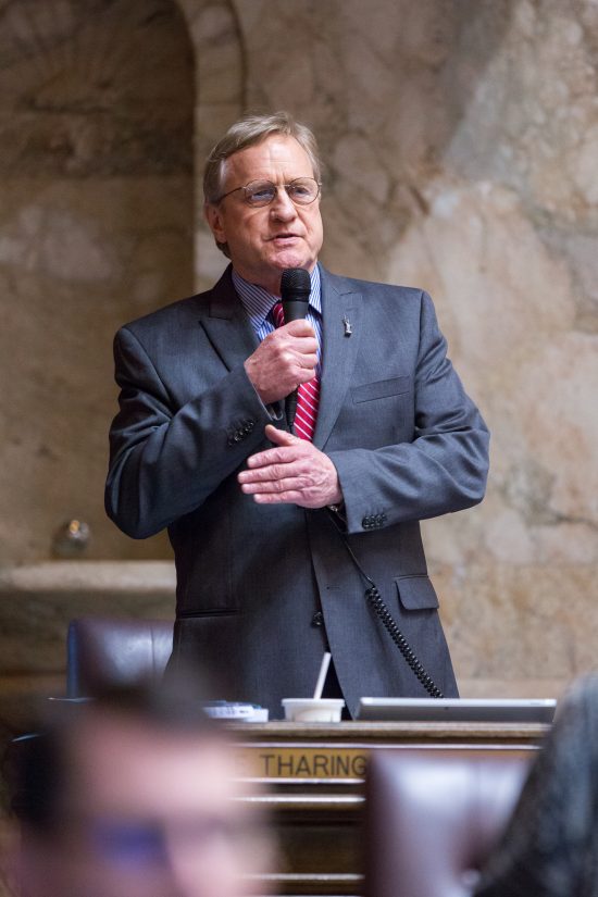 Rep. Steve Tharinger (D-Dungeness) speaking on the floor of the House of Representatives during the 2017 session.