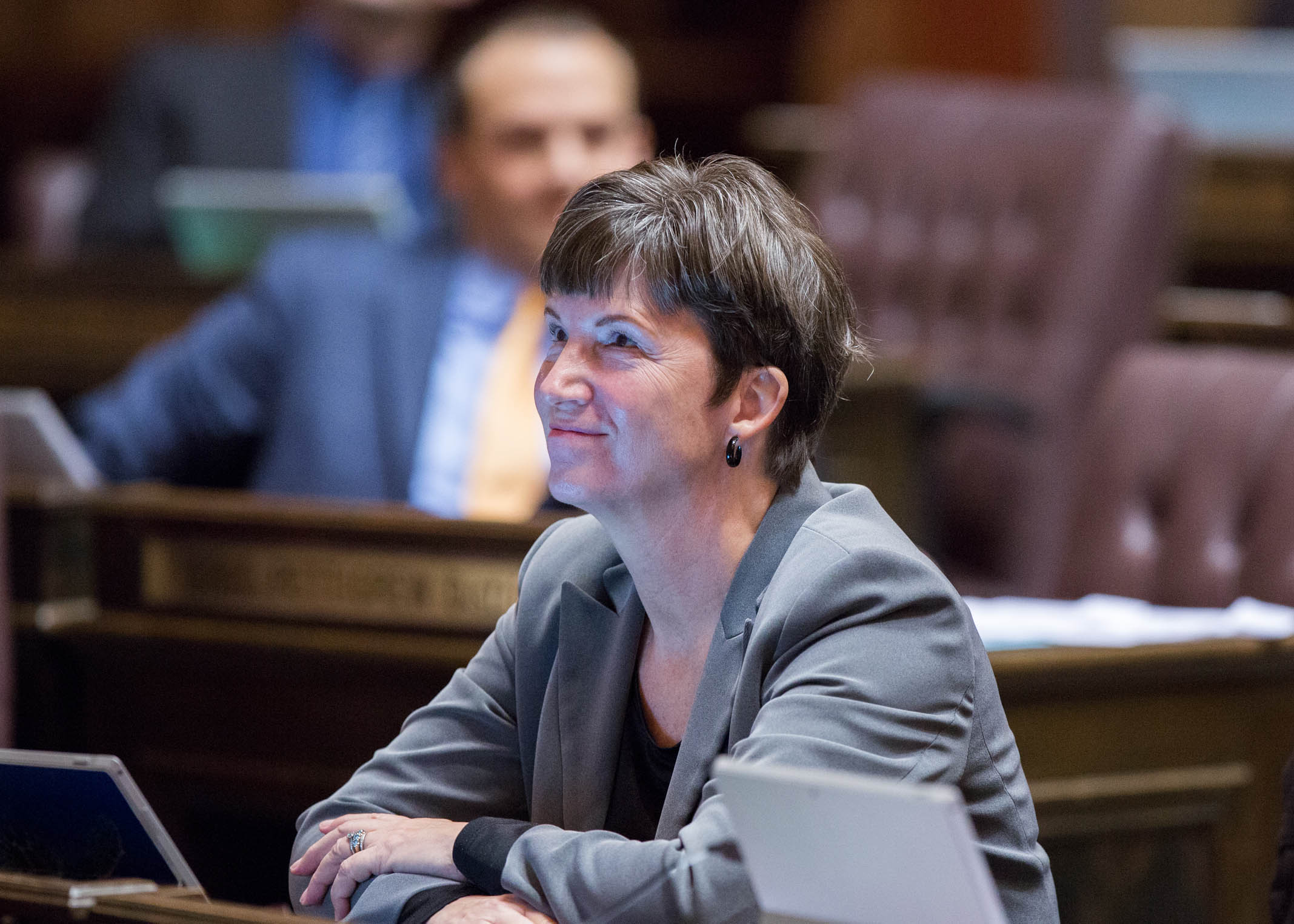 Rep. Dolan watching the vote tally on my first bill to win approval by the House of Representatives.