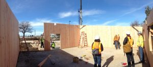 The House capital budget would put a record $1 billion into school construction. Here, workers use Cross-Laminated Timber (CLT) to build classrooms at Adams Elementary. Photo courtesy of Susan Jones.