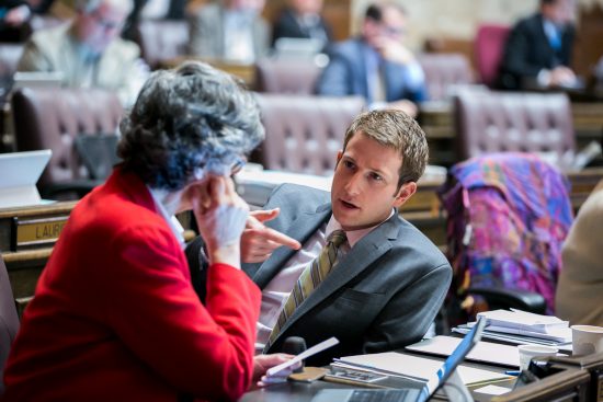 Reps Joe Fitzgibbon and Eileen Cody speaking on floor of the house