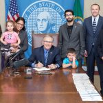 Gov. Inslee signs Substitute House Bill No. 2367, March 15, 2018. Relating to establishing a child care collaborative task force. Primary Sponsor: Kristine Reeves