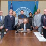 Gov. Jay Inslee signing House Bill 2892 by Rep. John Lovick (D-Mill Creek).