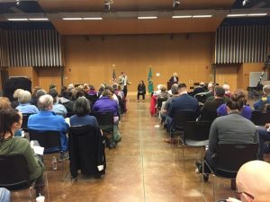 Reps. Mike Pellicciotti & Kristine Reeves at a town hall in Federal Way Spring 2018