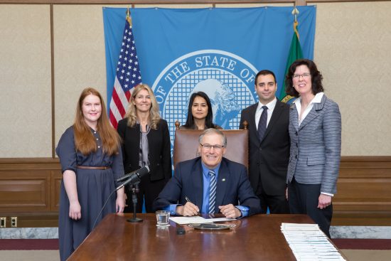 Gov. Inslee signs Substitute House Bill No. 2514, March 15, 2018. Relating to discriminatory provisions found in written instruments related to real property. Primary Sponsor: Christine Kilduff