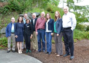 Lawmakers, local officials and stakeholders met in Port Angeles on May 10 to focus on rural economic development. From left to right: Rep. Mike Sells, Commissioner of Public Lands Hilary Franz, Rep. Mike Chapman, Rep. Vandana Slatter, Rep. Steve Tharinger, Rep. Jake Fey, Rep. Tana Senn, Rep. Noel Frame and Speaker of the House Frank Chopp. Photo by Guy Bergstrom, courtesy of the House of Representatives.