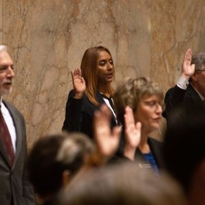 Rep. Melanie Morgan taking oath of office on House floor