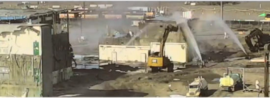 Workers demolish plutonium plant